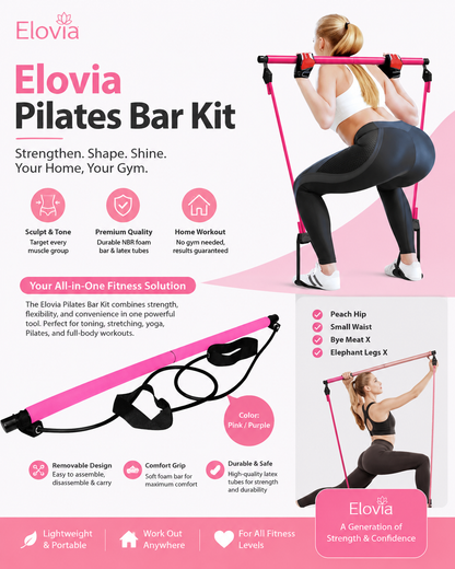 Elovia® Pilates Bar Kit with Resistance Bands.