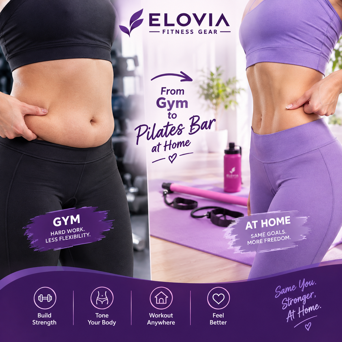 Elovia Fitness Gear™ Pilates Resistance Bar