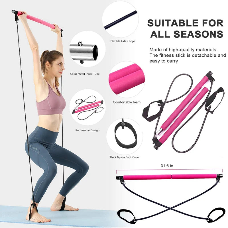 Elovia® Pilates Bar Kit with Resistance Bands.